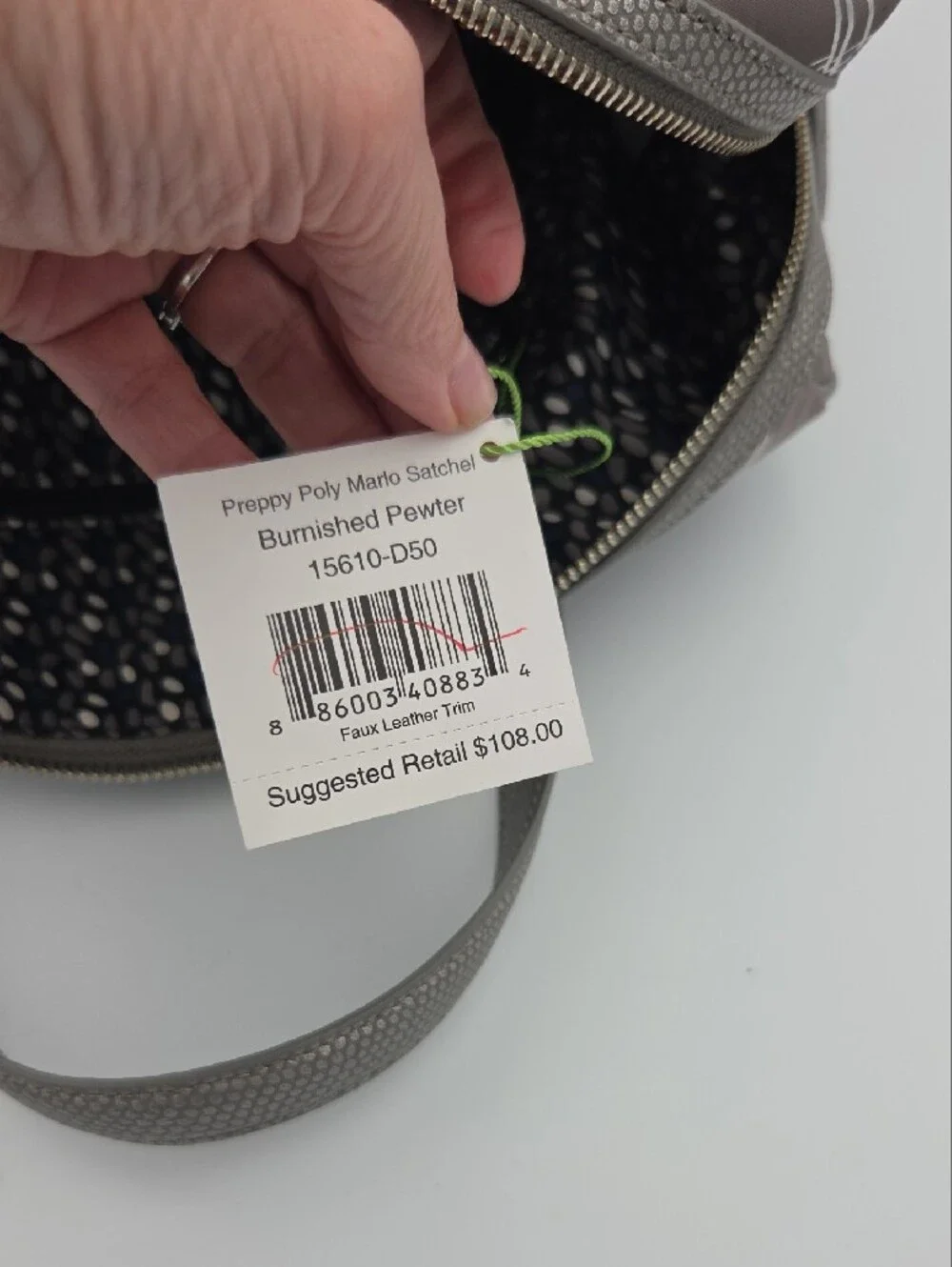 Vera Bradley Gray Quilted Pattern Convertible Shoulder Bag